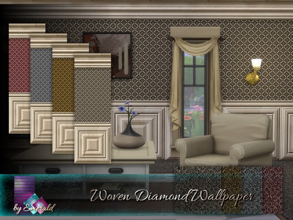  The Sims Resource: Woven Diamond Wallpaper by emerald