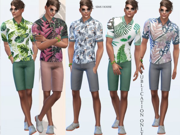  The Sims Resource: Tropics mens shirt by Sims House