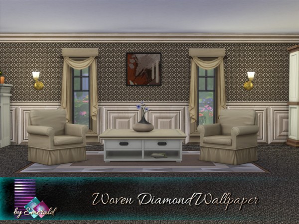  The Sims Resource: Woven Diamond Wallpaper by emerald