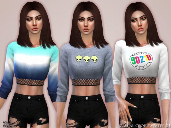  The Sims Resource: Casual Crop Sweater 04 by Black Lily