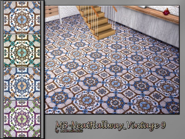  The Sims Resource: Neat Hallway Vintage 9 Floors by matomibotaki