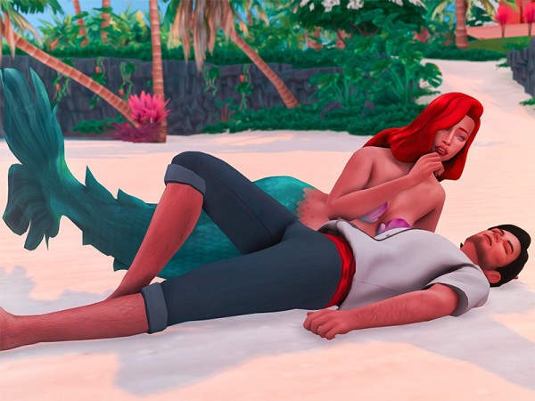  The Sims Resource: Ariel Saves Eric Pose Pack by KatVerseCC