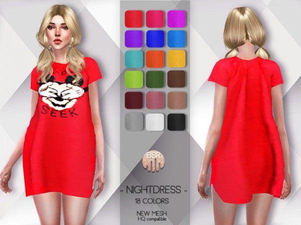  The Sims Resource: Night Dress BD77 by busra tr