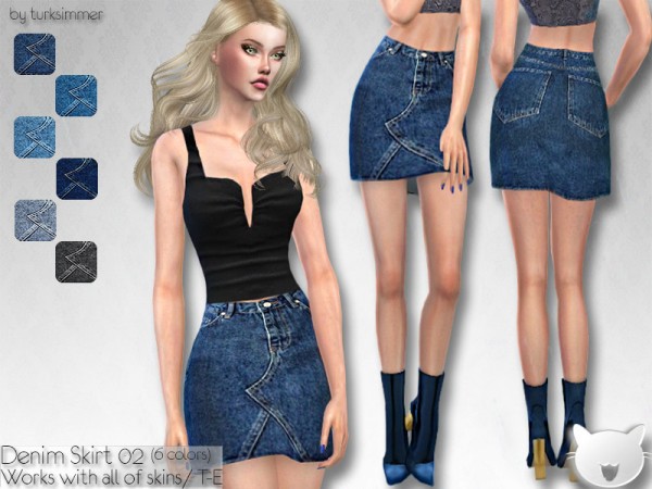  The Sims Resource: Denim Skirt 02 by turksimmer