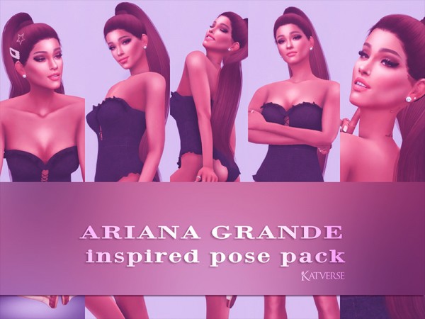  The Sims Resource: Ariana Grande Inspired Pose Pack by KatVerseCC