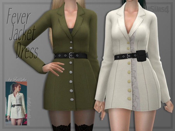  The Sims Resource: Fever Jacket Dress by Trillyke