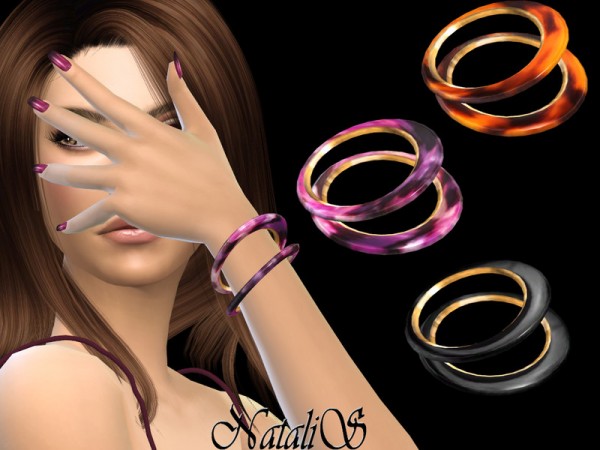  The Sims Resource: Circle resin bracelets by NataliS