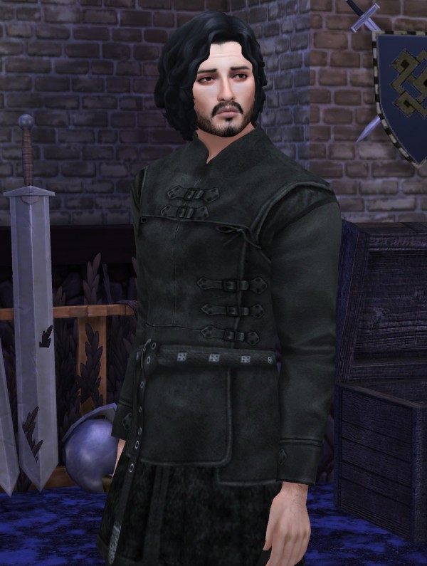  Mod The Sims: Game of Thrones Sword In The Darkness Jon Snow Nights Watch Outfit by HIM666