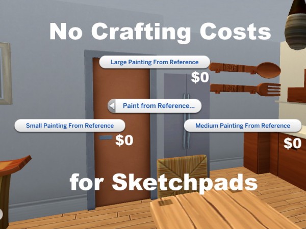  Mod The Sims: Sketchpad   No Crafting Costs by FerrisWheelable