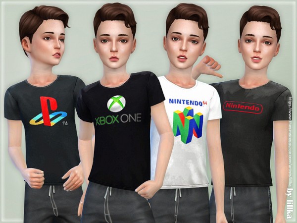  The Sims Resource: T Shirt Collection for Boys P15 by lillka