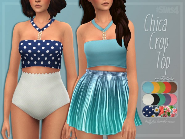  The Sims Resource: Chica Crop Top by Trillyke