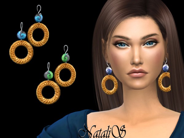  The Sims Resource: Tartan hoop earrings by NataliS
