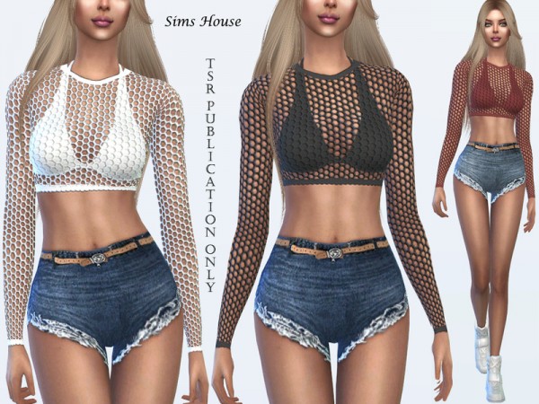  The Sims Resource: Tropics Mesh top for the beach by Sims House