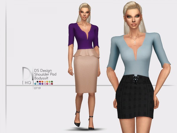  The Sims Resource: Design Shoulder Pad Bodysuit by DarkNighTt