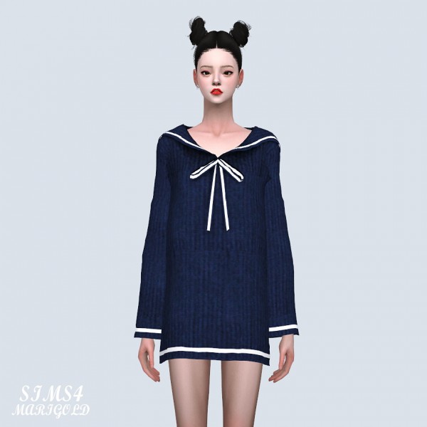  SIMS4 Marigold: Sailor Hood Mini Dress