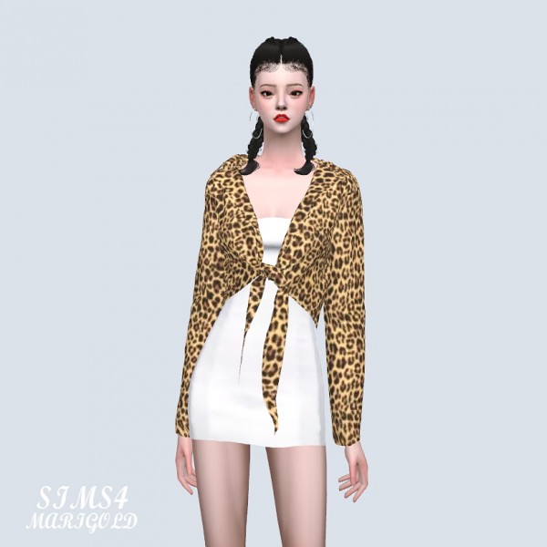  SIMS4 Marigold: Plaid Shirts With Mini Dress