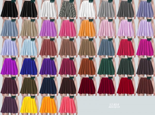 SIMS4 Marigold: High Waist Flare Mini Skirt