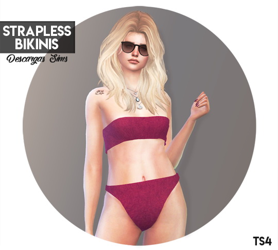  Descargas Sims: Strapless Bikinis
