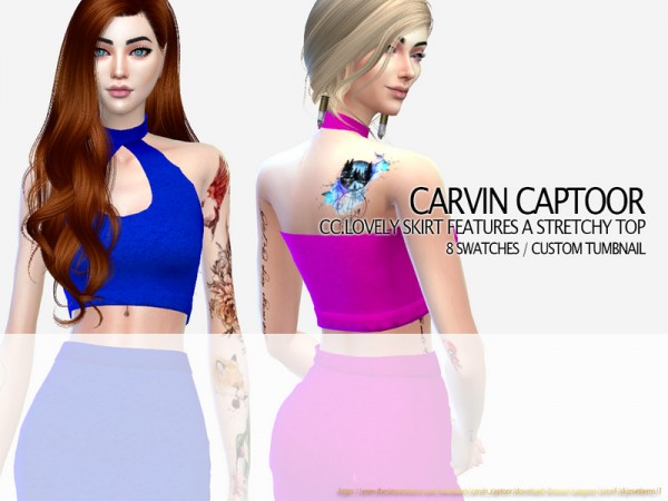  The Sims Resource: Lovely skirt features a stretchy top by carvin captoor