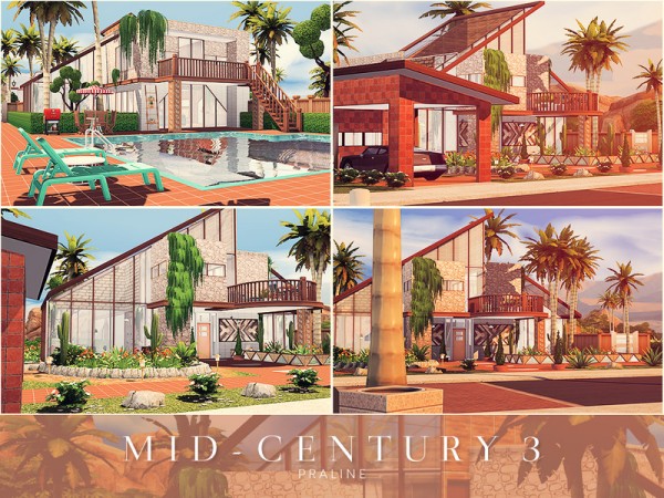  The Sims Resource: Mid Century house 3 by Pralinesims