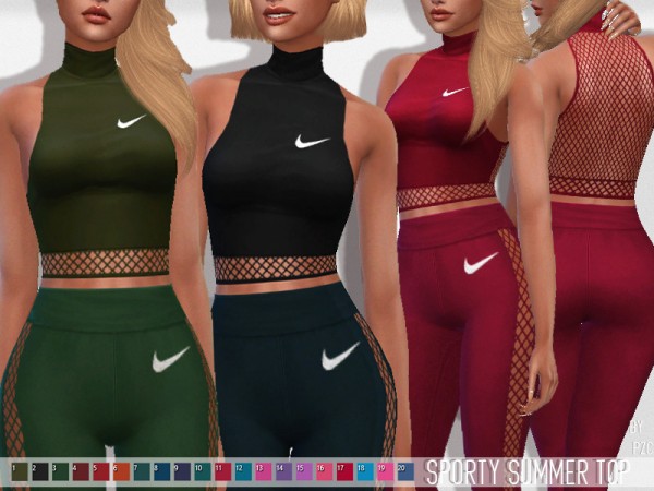  The Sims Resource: Sporty Summer Top by Pinkzombiecupcakes