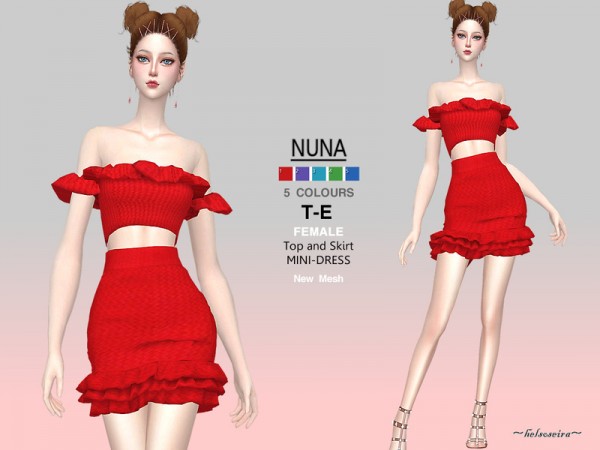  The Sims Resource: Nuna   Top n Skirt   Mini Dress by Helsoseira