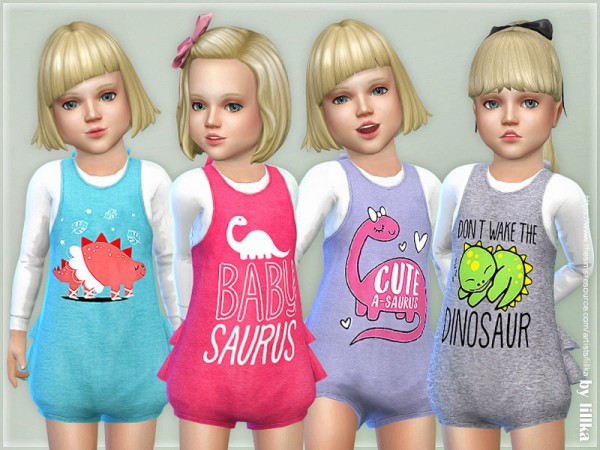  The Sims Resource: Dino Romper for Toddler by lillka