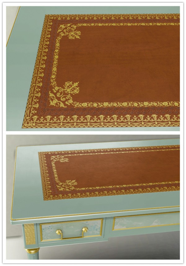  Vivian Sims: Recreate history Louis XVI Style Flat Desk Lacquered in Celadon