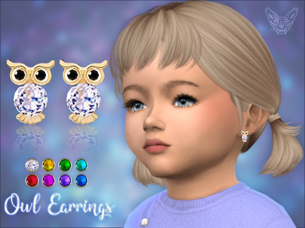  Giulietta Sims: Owl Stud Earrings For Toddlers