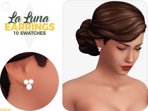  The Sims Resource: La Luna Earrings by Nords