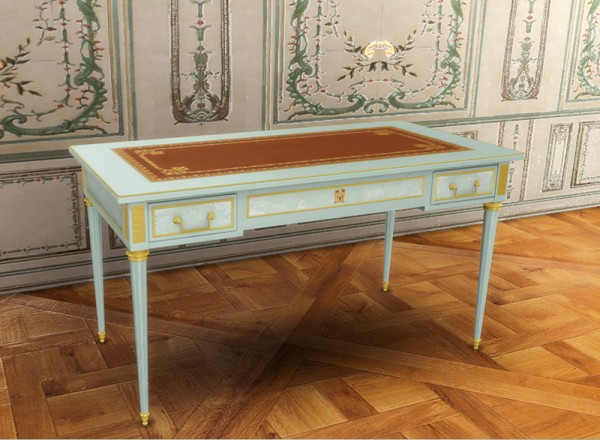  Vivian Sims: Recreate history Louis XVI Style Flat Desk Lacquered in Celadon