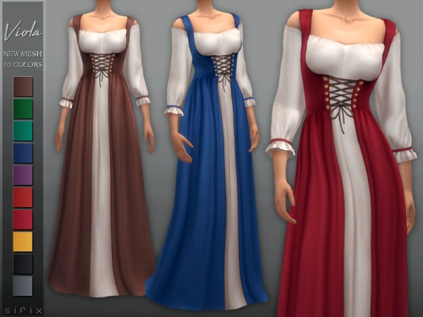  The Sims Resource: Viola Dress by Sifix