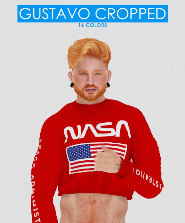  Red Head Sims: Gustavo cropped top