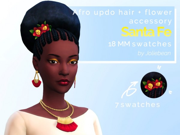  Joliebean: Santa Fe   afro updo hairstyle and  flower accessory