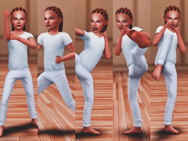  The Sims Resource: Karate Kid Pose Pack by KatVerseCC