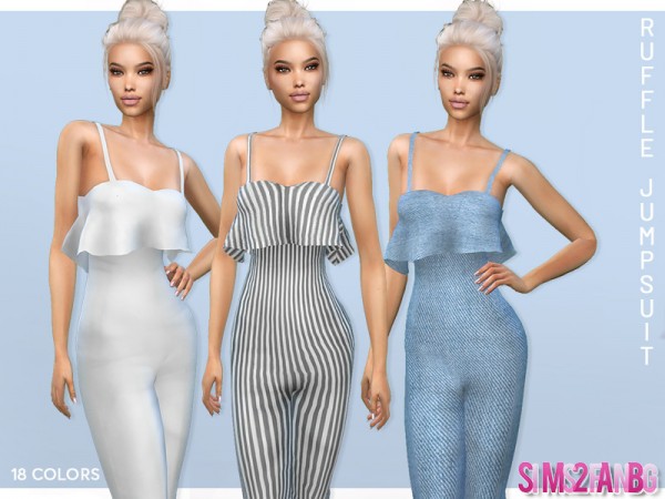  The Sims Resource: 384   Ruffle Jumpsuit by sims2fanbg