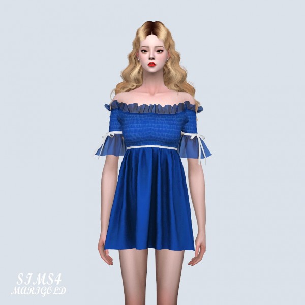  SIMS4 Marigold: Princess Off Shoulder Mini Dress