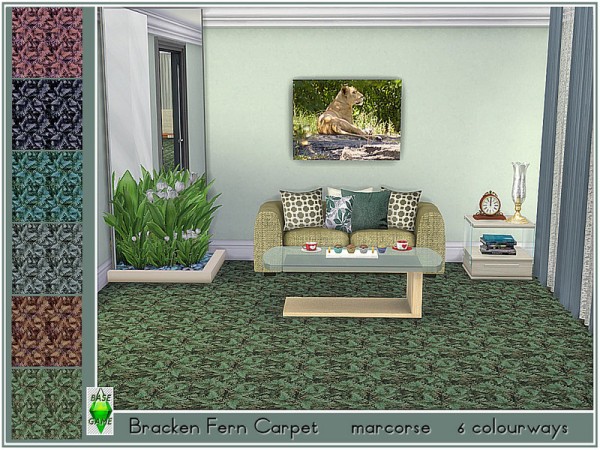  The Sims Resource: Bracken Fern Carpet by marcorse