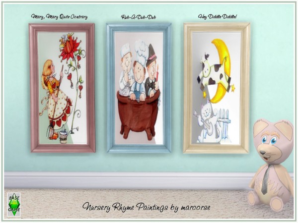  The Sims Resource: Nursery Rhyme Paintings by marcorse