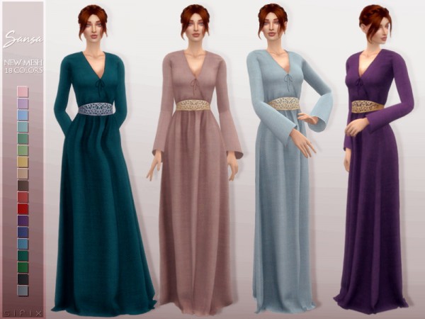  The Sims Resource: Sansa Dress by Sifix