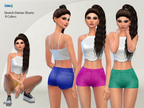  The Sims Resource: Stretch Denim Shorts by pizazz