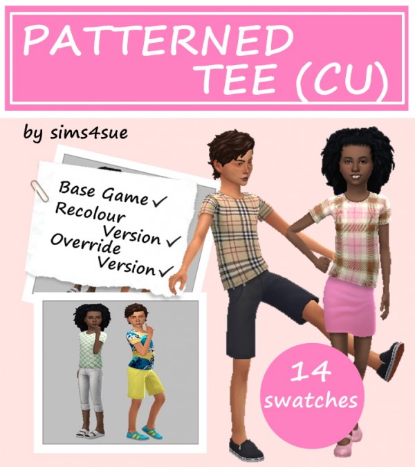  Sims 4 Sue: Patterned tee