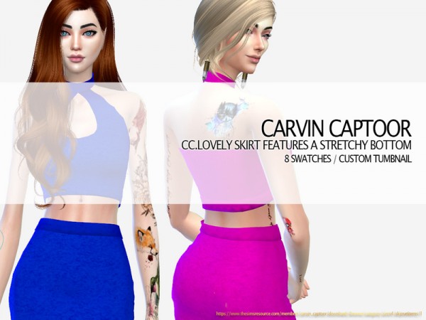  The Sims Resource: Lovely skirt features a stretchy bottom by carvin captoor