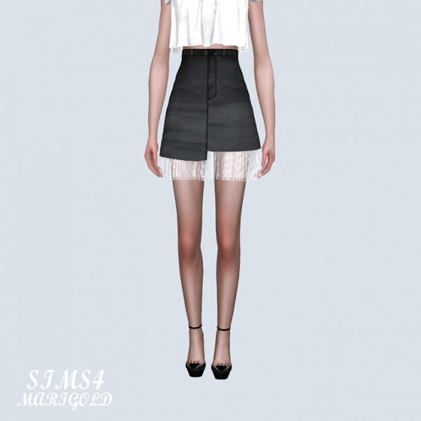  SIMS4 Marigold: 22 Layered Mini Skirt With Mesh