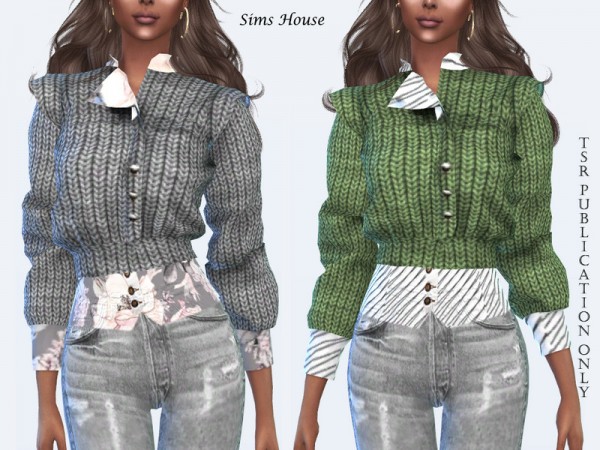  The Sims Resource: Womens knitted cardigan by Sims House