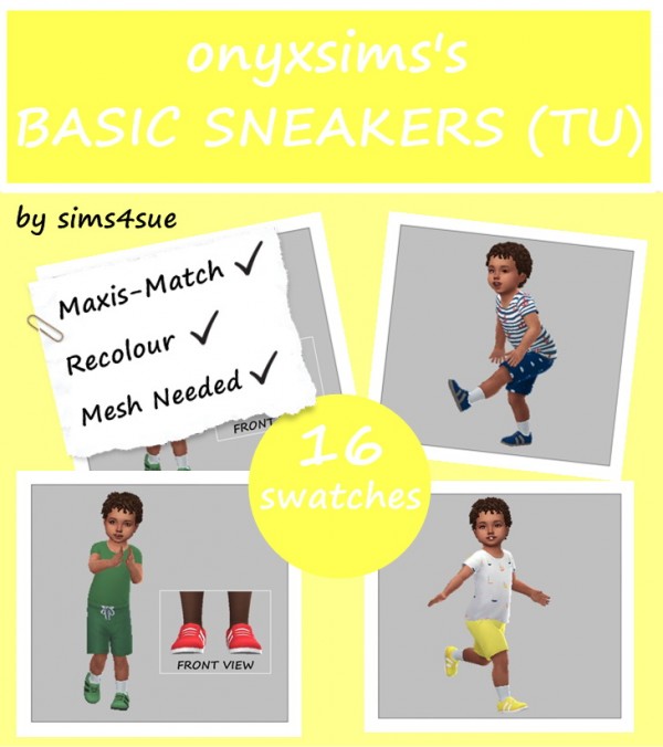  Sims 4 Sue: Onyxsims basic sneakers recolored