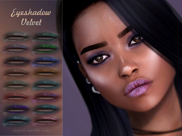  The Sims Resource: Eyeshadow Velvet by ANGISSI
