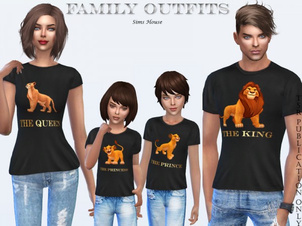  The Sims Resource: T shirt family mens by Sims House