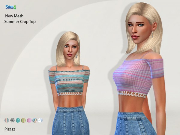  The Sims Resource: Summer Crop Top by pizazz