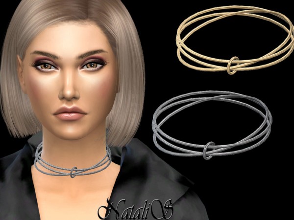  The Sims Resource: Interlock hoop necklace by NataliS
